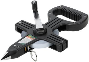 Рулетка геодезическая, стальная лента, черный открытый пластиковый корпус 30 м