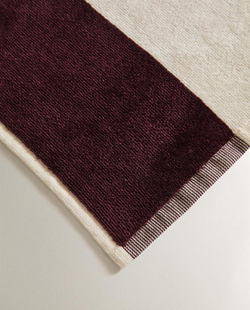ZARA HOME ПЛЯЖНОЕ ПОЛОТЕНЦЕ В ПОЛОСКУ, БОРДО