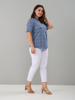 Блузка БЛ-122/голубойтуман-индигоцветы