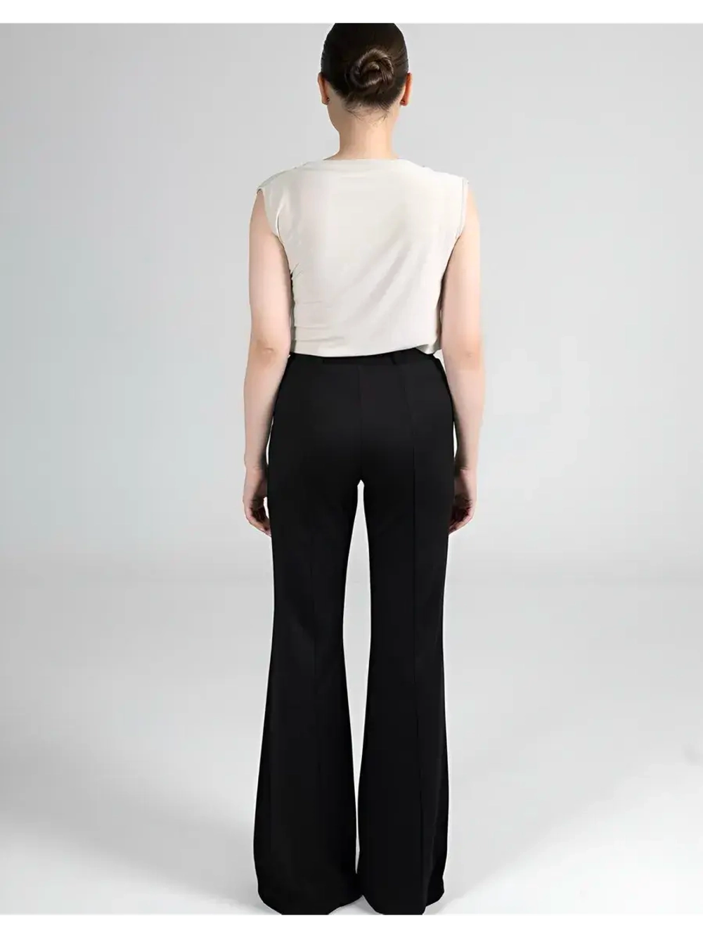 Брюки клеш от колена трикотажные