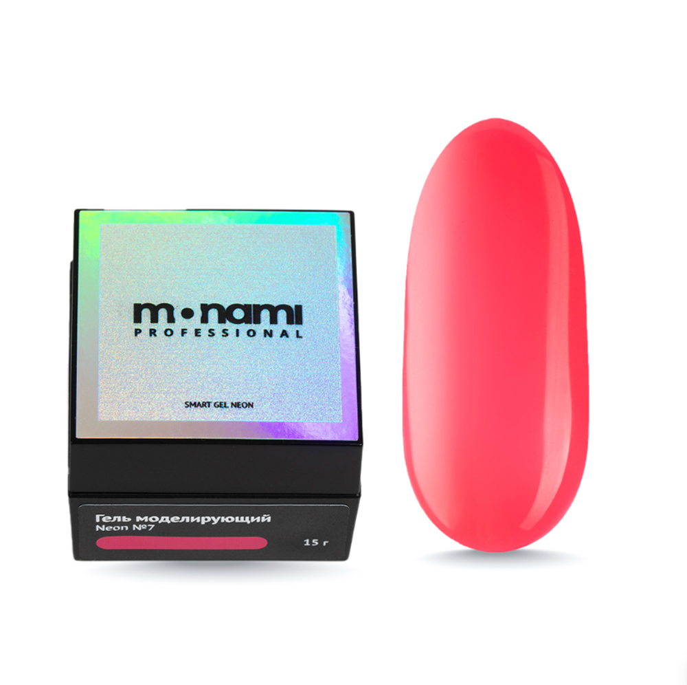 Monami Smart Neon Gel - Гель жесткий моделирующий Арбуз 07, 15гр