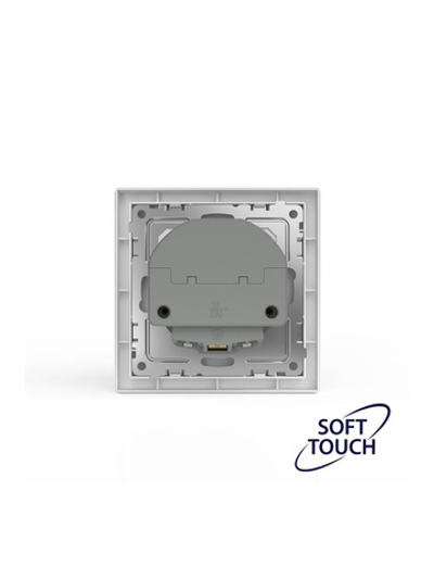 Розетка 1-м СП Pixel IP20 с заземл. с 2-мя заряд. устр. USB тип A+C механизм айс TOKOV ELECTRIC TKE-PX-R1U2AC-C34