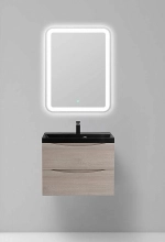 Тумба с раковиной BelBagno MARINO 60 серый дуб/черная раковина