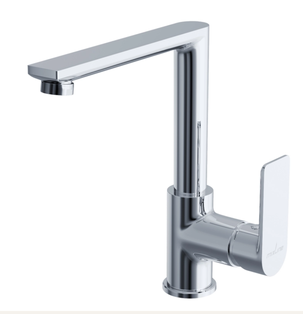 Смеситель для кухни 35k MIXLINE ML26-032 "Life" высокий излив боковая ручка