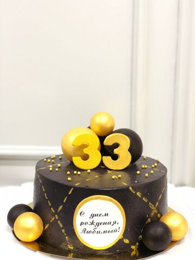 Торт для мужчины, в черном цвете