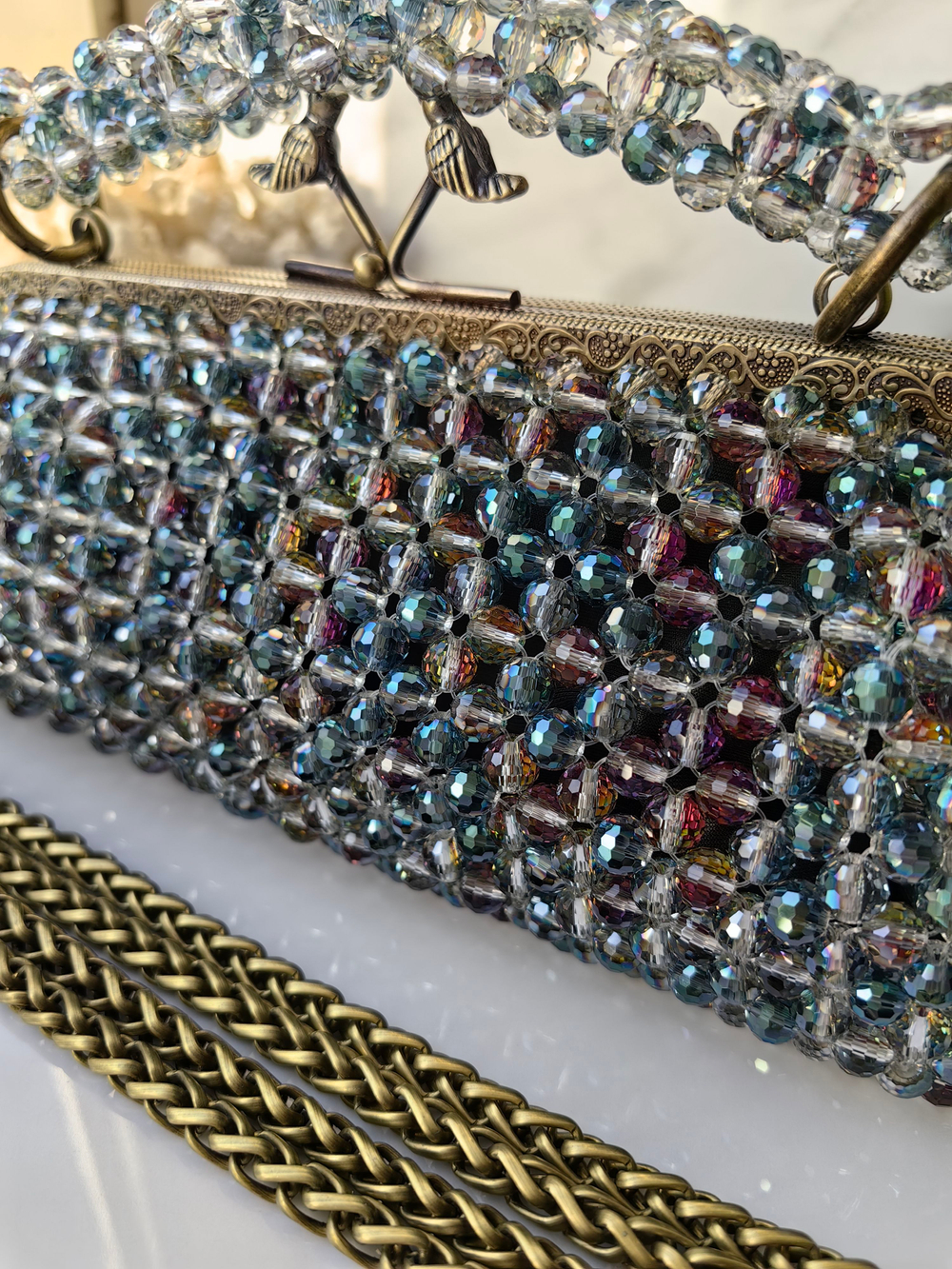 Сумка из ювелирного стекла Изумрудный дискошар