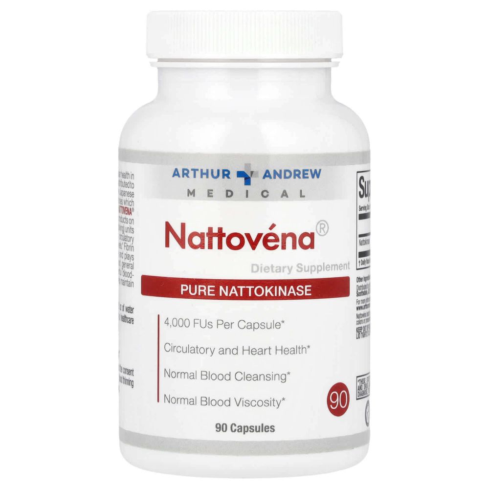Arthur Andrew Medical, Nattovena®, чистая наттокиназа, 4000 FU, 90 капсул