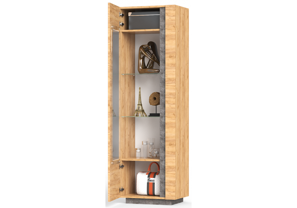 Витрина Арчи 03.263 дуб золотой craft / камень темный U3705