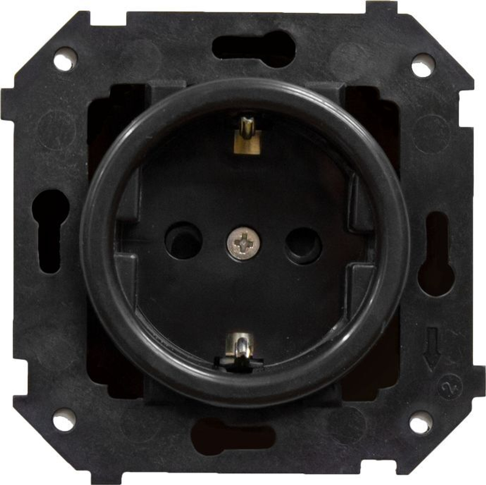 Розетка с З.К. (скрытый монтаж), Черный B3-101-23