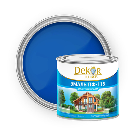 DEKOR LUXE  Эмаль ПФ-115 Синяя 1,8 кг (Кубанские краски)