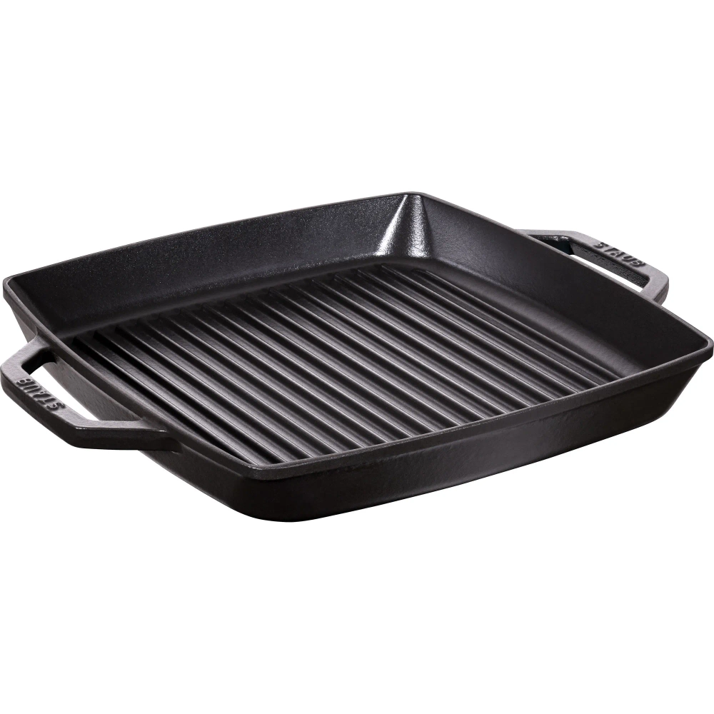 STAUB Сковорода-гриль чугунная, 33 см, с черными ручками. 40511-783-0