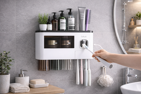 Идеальный порядок для большой семьи: органайзер с дозатором и стаканами — когда утро начинается с улыбки