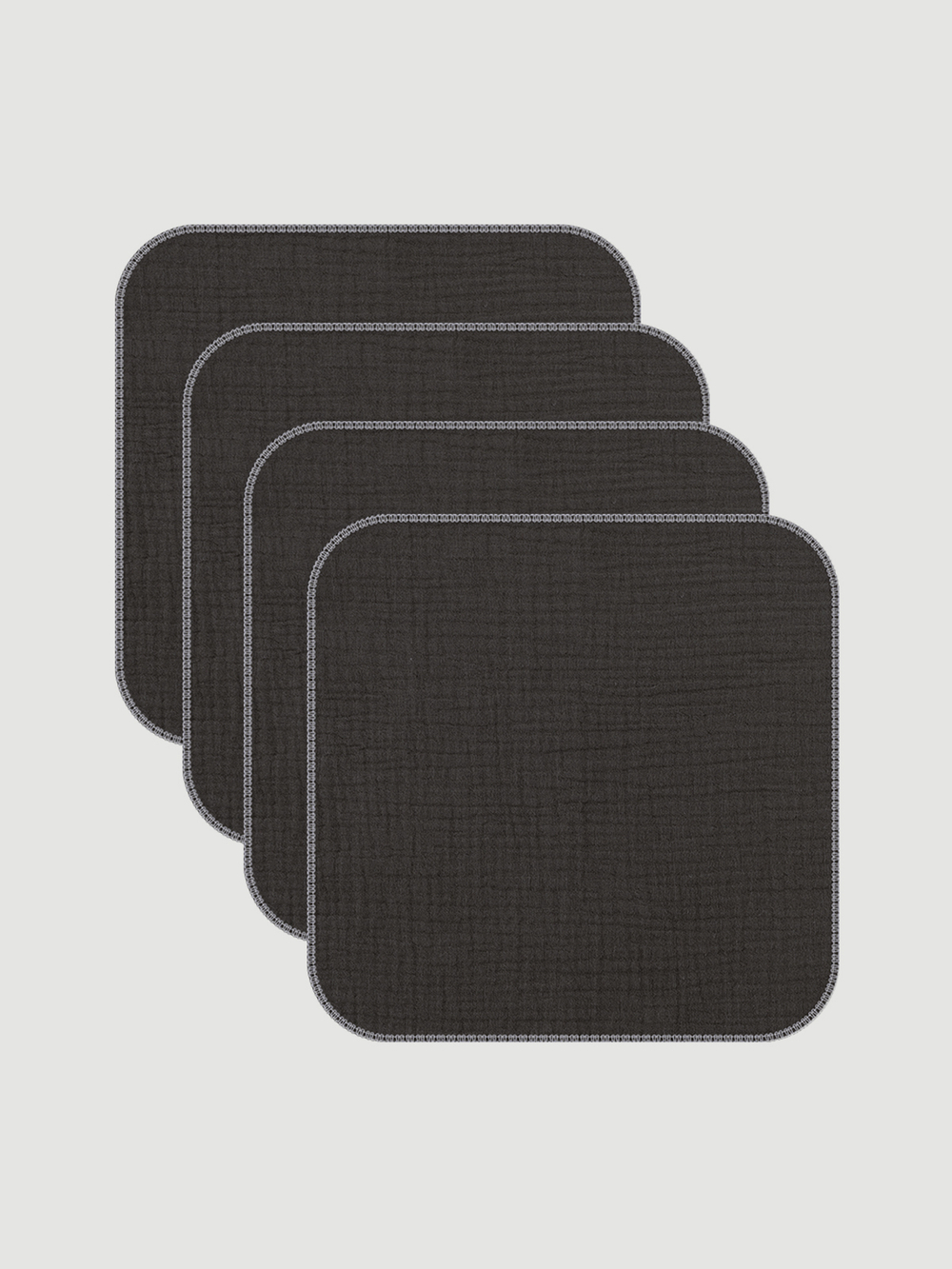 Сет из 4х муслиновых салфеток Mjölk Steel Gray