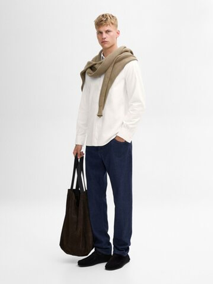 Massimo Dutti Рубашка из 100% хлопкового твила, белый