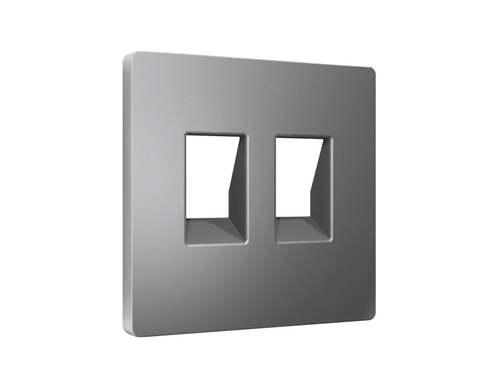 AP6621 Лицевая панель ALFA (Антрацит серый) для компьютерной/телефонной двойной розетки RJ-45/RJ-11 QUANT
