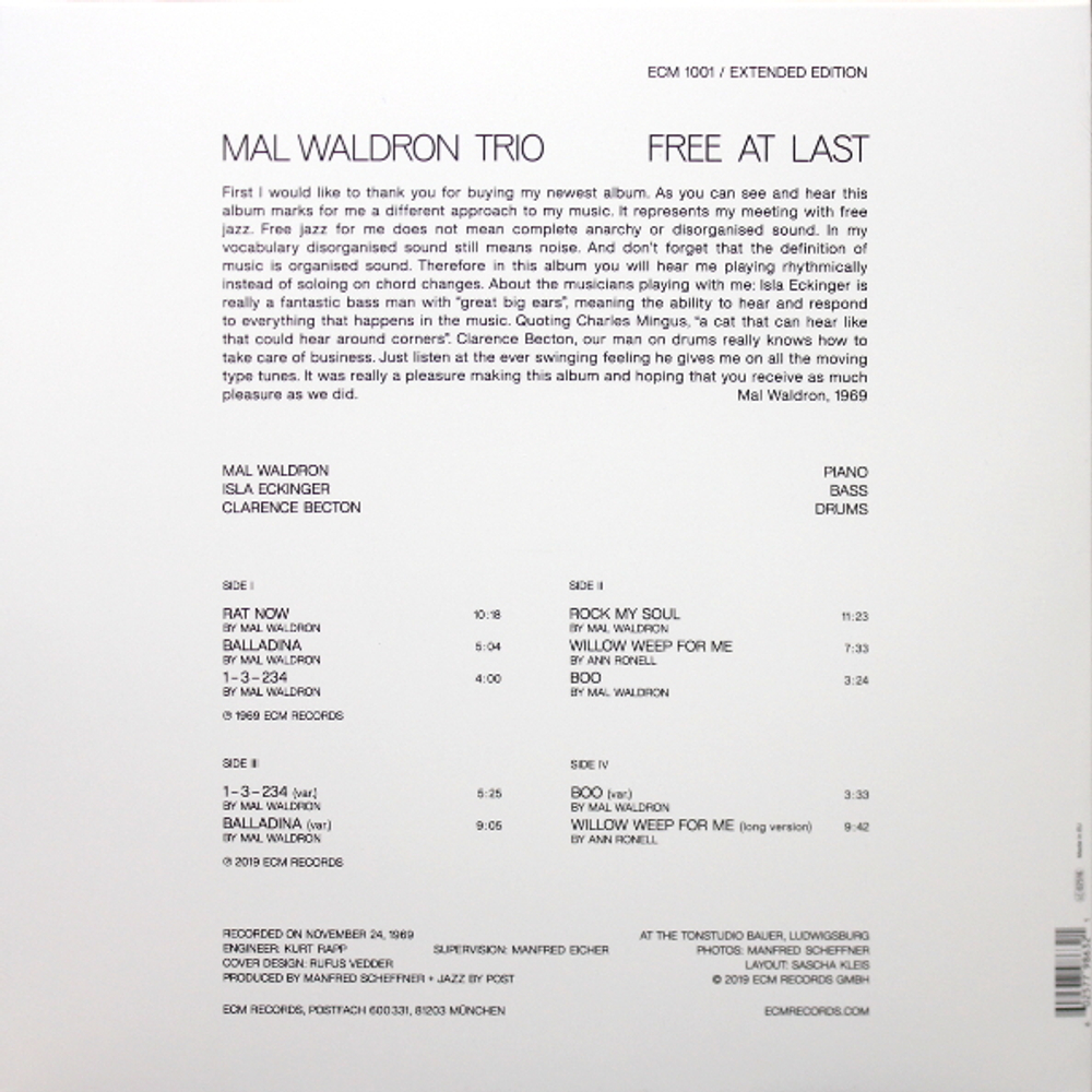 Mal Waldron / Free At Last (Extended Edition)(2LP)