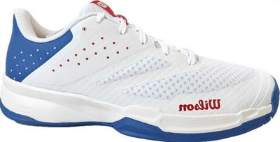 Мужские кроссовки теннисные Wilson Kaos Stroke 2.0 - white/deep vivid blue/wilson red