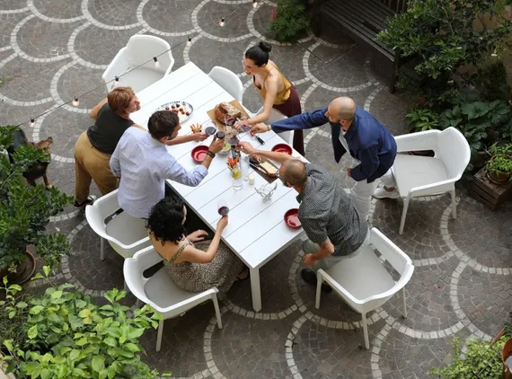 Стол пластиковый раздвижной Rio, 210-280х100 см, белый