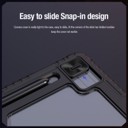 Чехол книжка от Nillkin для планшета Samsung Galaxy Tab S10 FE+, серия Bumper Pro Case-Multi Angle Folding Style, многофункциональный складной
