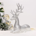 Фигурка новогодняя «Северный олень» 19.5*8*25 см, Белый/серебро
