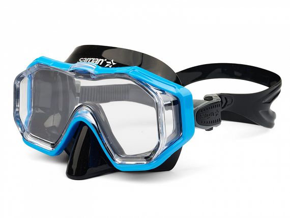 Набор детский маска+трубка в сумке Sargan Панорама-А kids черный/голубой