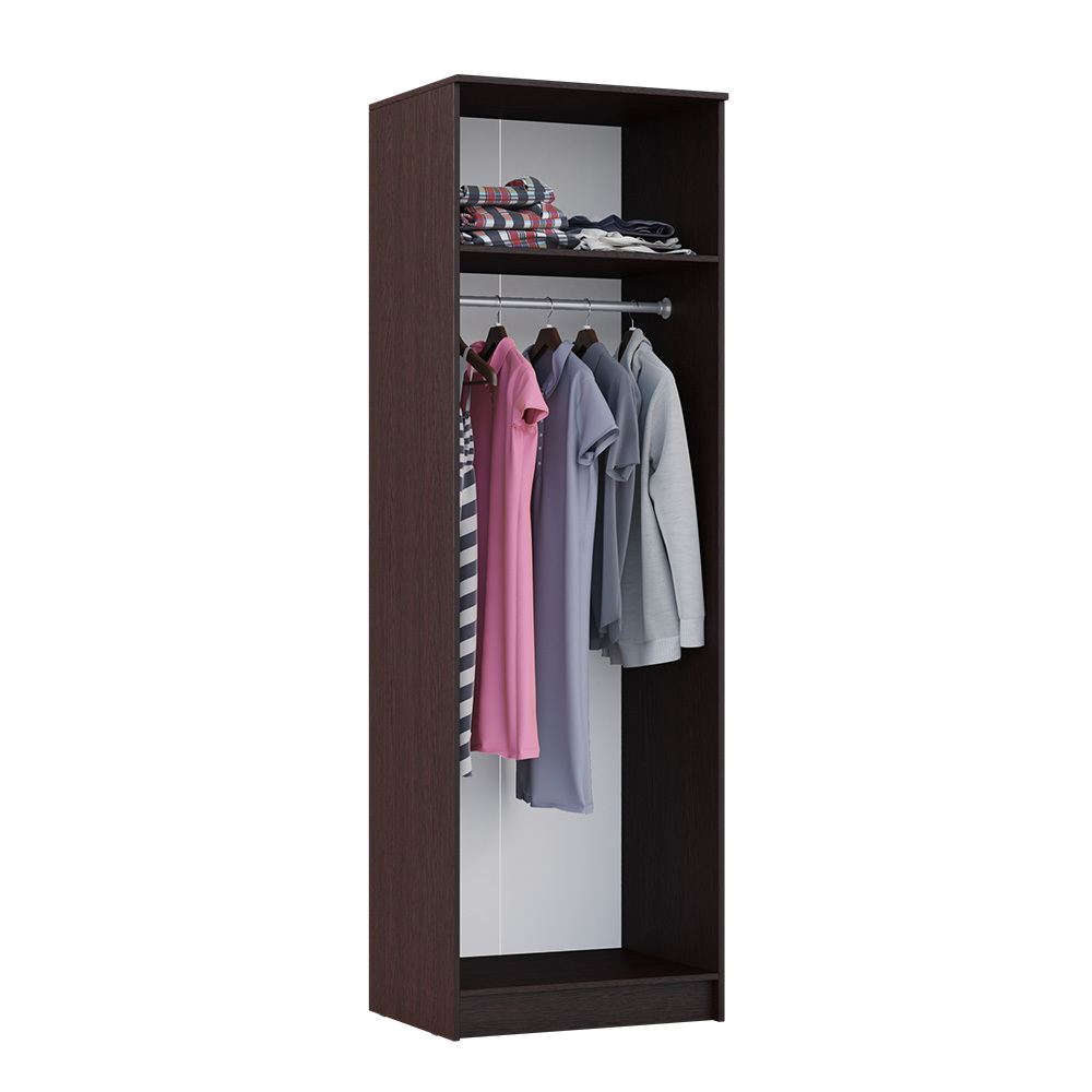 Шкаф платяной Женева, Белый глянец холодный, Венге