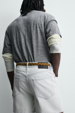 ZARA ДЖИНСОВЫЕ ШОРТЫ REGULAR FIT, НЕБЕСНО-ГОЛУБОЙ