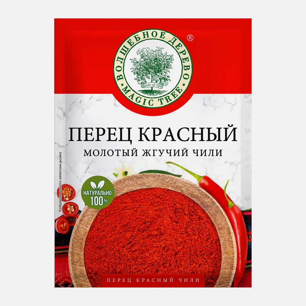 Перец красный молотый жгучий чили Волшебное дерево 25г