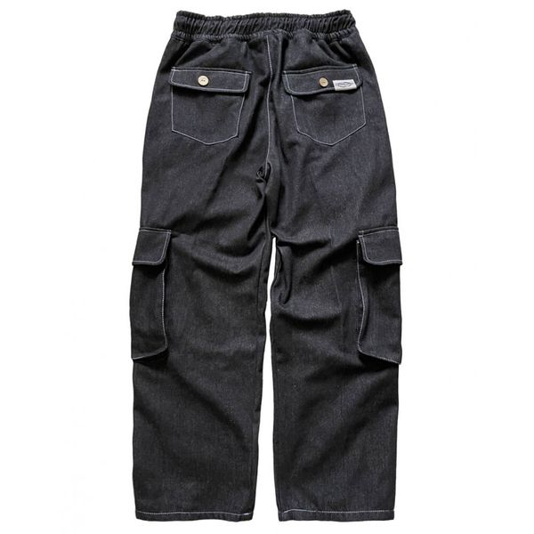 Джинсы Карго Плотные Широкие Черные - фото 7