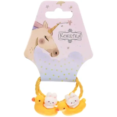 Резинки для волос детские 2шт «КАРАМЕЛЬКИ», зайки, d-3см