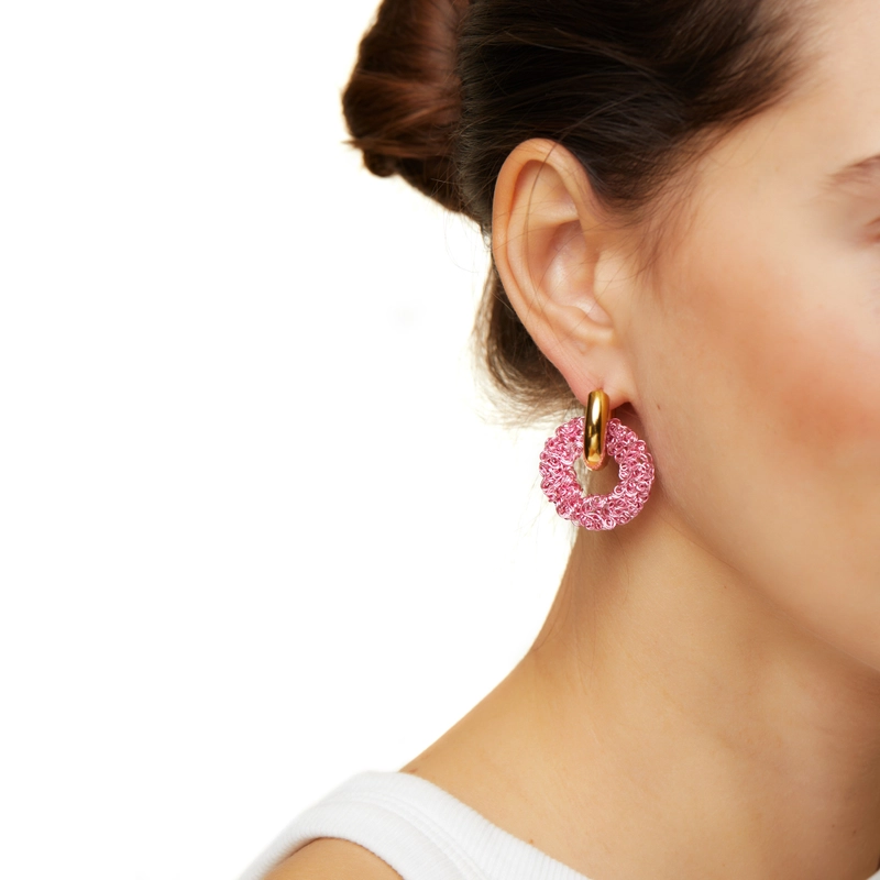 Серьги Несовпадающие Розовое Цветение