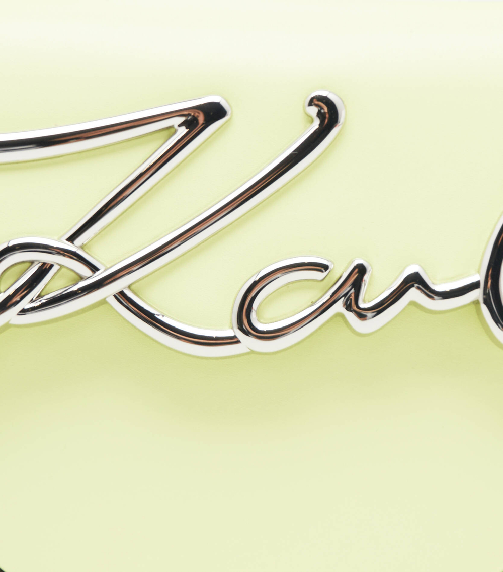 кожаная сумка-мессенджер k/signature sm Karl Lagerfeld - лимонный(230W3087)