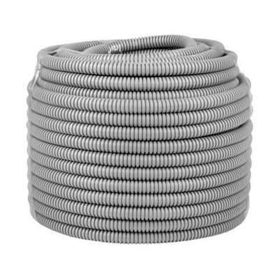 Труба гофр, ПВХ с протяжкой d16 мм (50 м) серая EKF-Plast