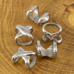 Бусина для кожаного шнура ПЕРЕПЛЁТ, нержавеющая сталь