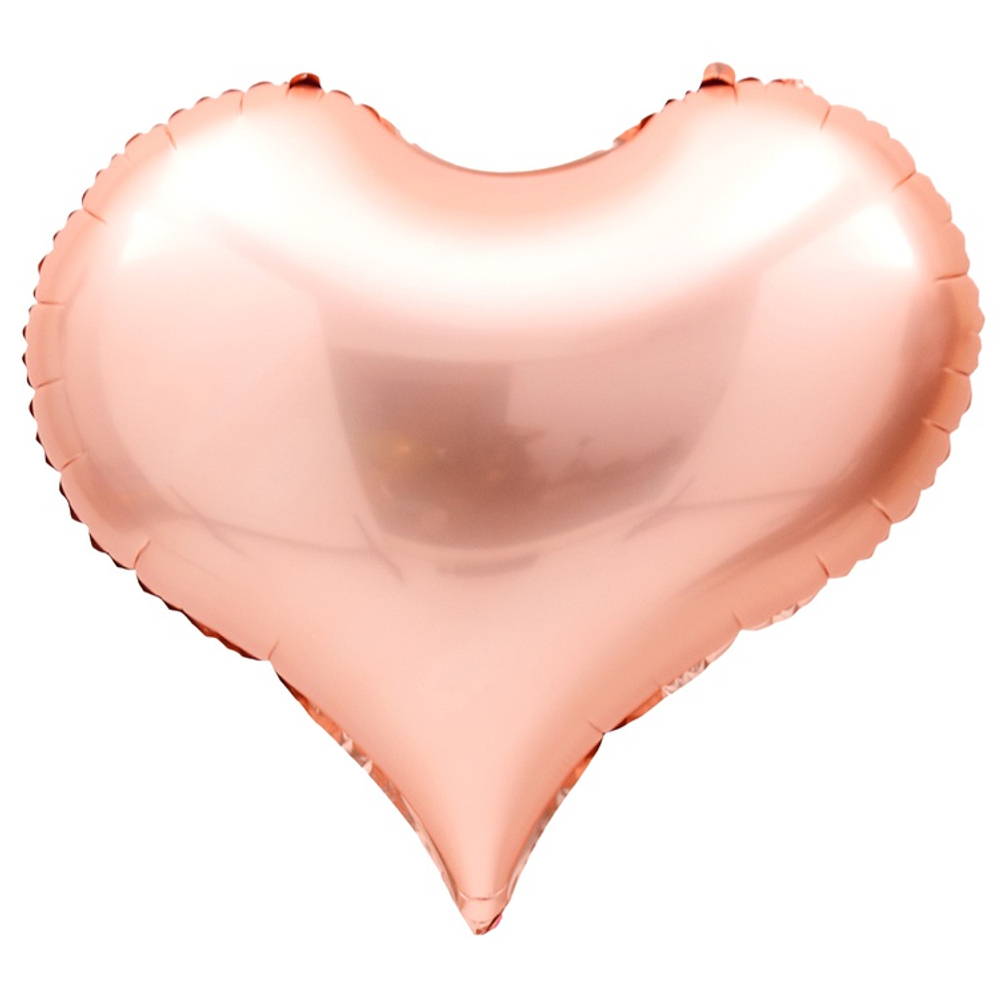 Шар фольгированный Сердце 61 см (Розовое Золото)