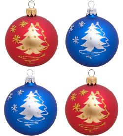 Элита НФШ-1091/1 Набор ел.украшений Шар 4шт «Елочки» 70 мм