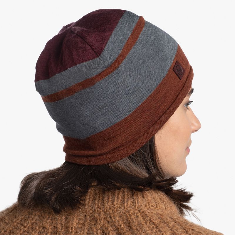 Тонкая шерстяная шапка Buff Merino Move Hat Mahogany Фото 4