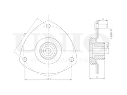 Опора амортизатора передняя левая UNIO RMP-13089