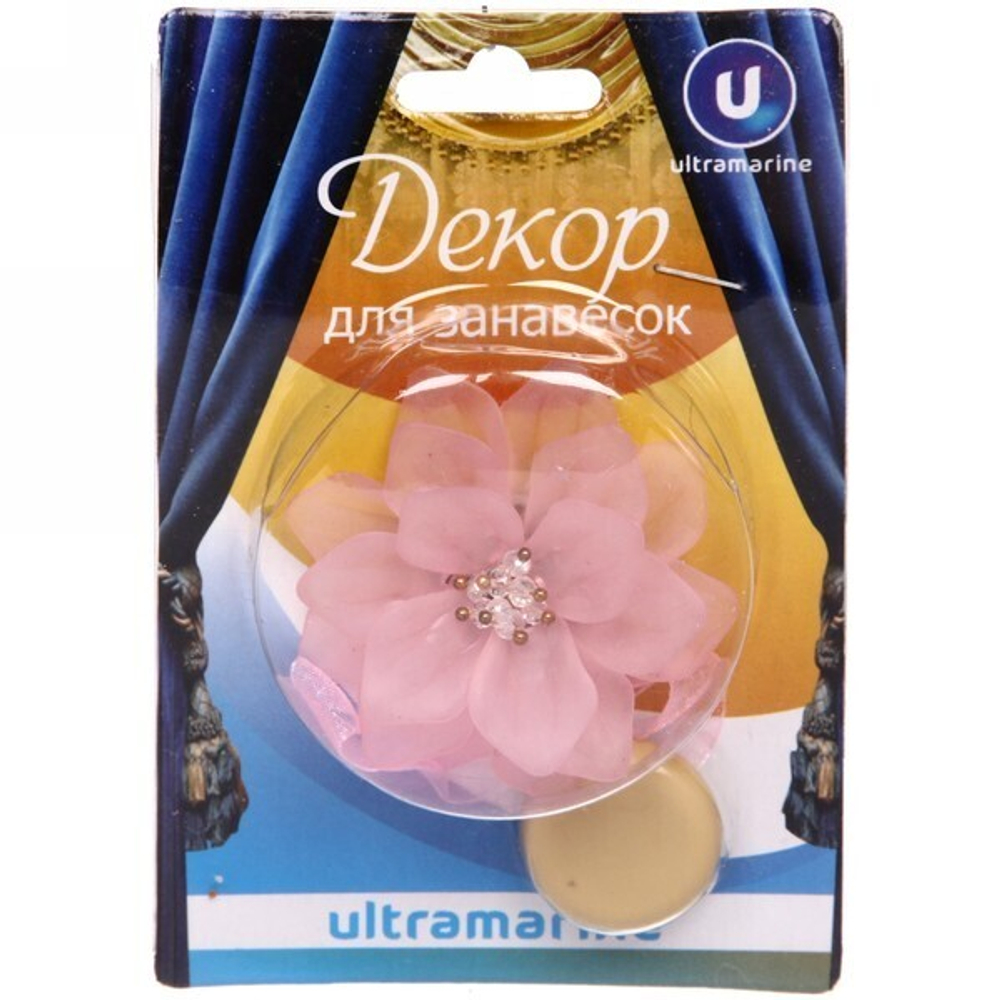 Подхват для штор на магните «Орхидея розовая» 6см S1443 Ультрамарин