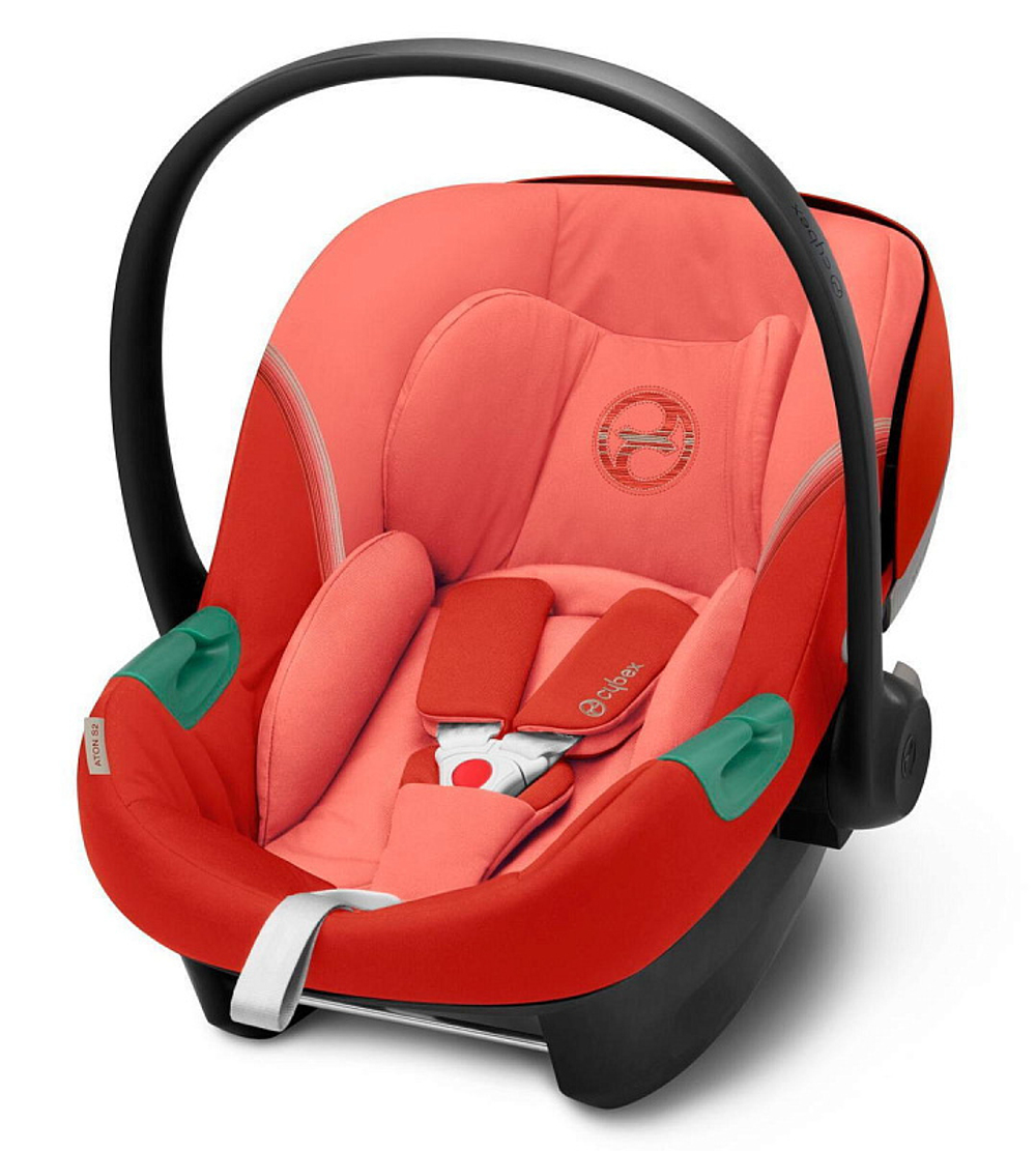 Коляска 3 в 1 Cybex Priam IV Rosegold complete и автокресло Aton S2 i-Size Hibiscus Red Sepia Black