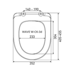 Сиденье д/унитаза  WAVE W-CK-3d дюропласт БЕЛЫЙ глянец (Хит,Идеал,Атлантик) 03