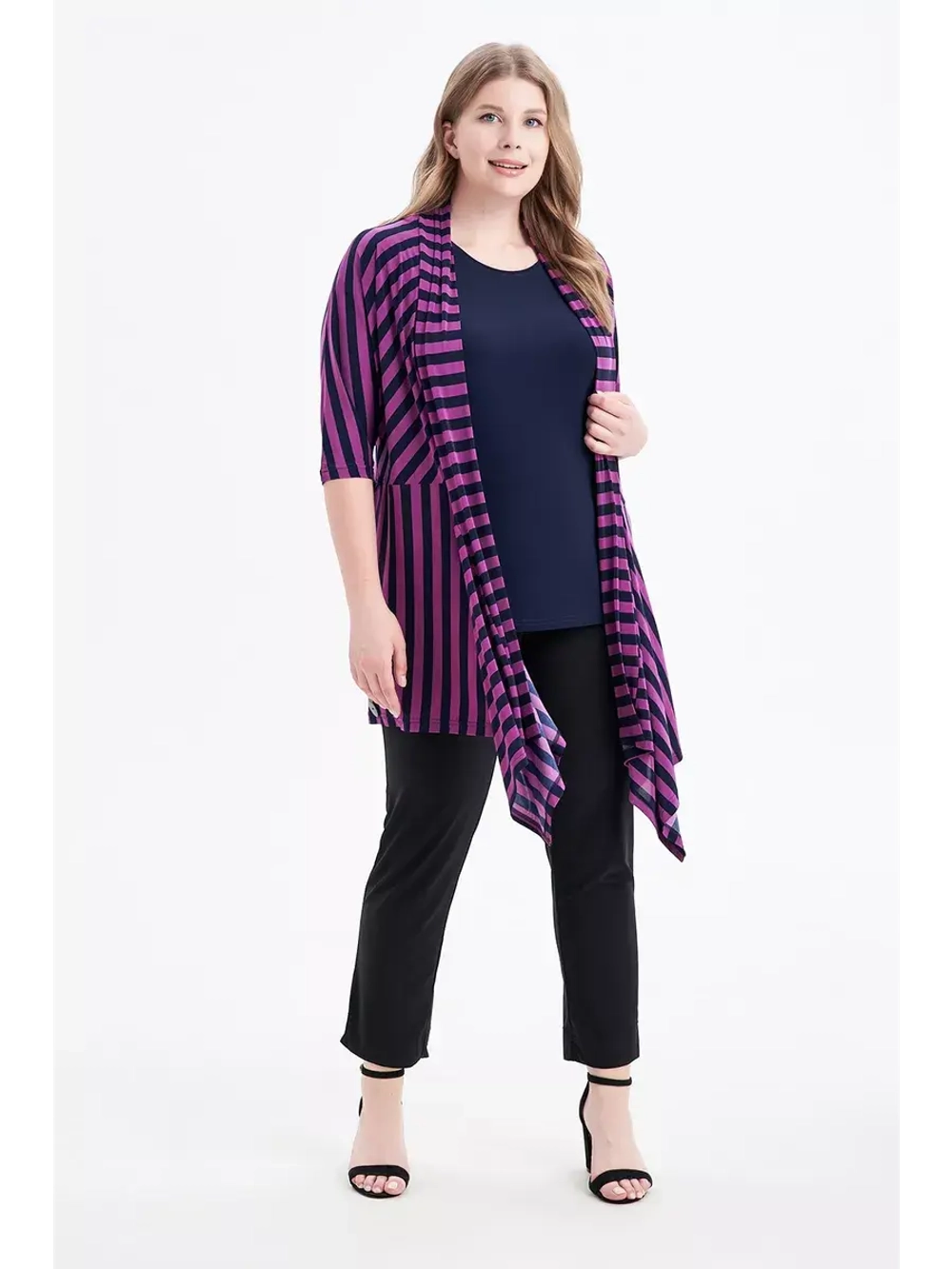 Кардиган полоска трикотаж масло летний