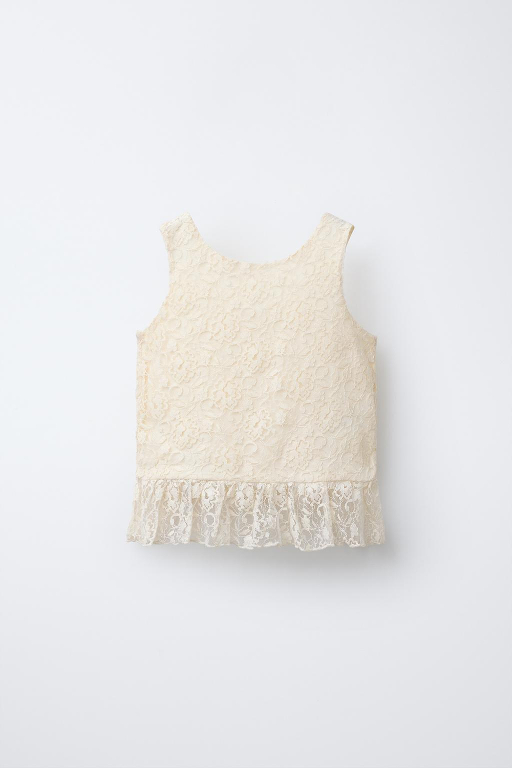 ZARA КРУЖЕВНОЙ ТОП, ЭКРЮ