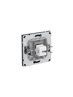 Розетка компьютерная 1-м KANT RJ45 кат.5E без шторки черн. уголь DKC 7012663