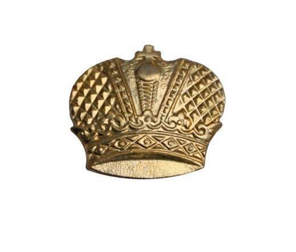 Эмблема петличная Казачество (корона) золотистая