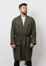 Шапан льняной длинный OYU TOLQYN KHAKI