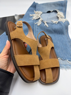 Босоножки женские натуральная кожа арт. PEY 470-5 цвет "рыжий"