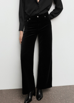 Широкие джинсы wide leg из бархата