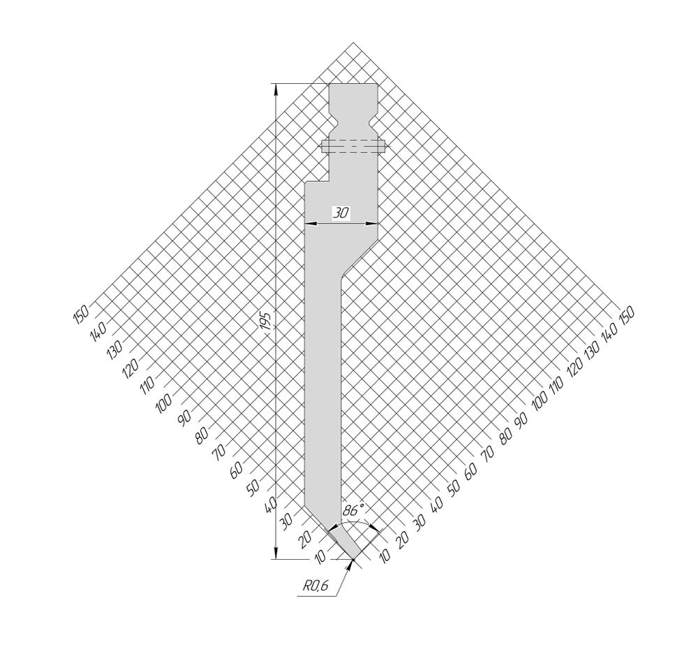Пуансон TP 1234 86° H195 R0,6