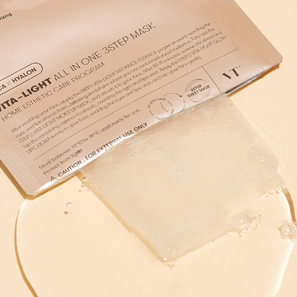 Трёхступенчатый набор для сияния кожи с витамином С VT Cosmetics Vita-Light All In One 3Step Mask